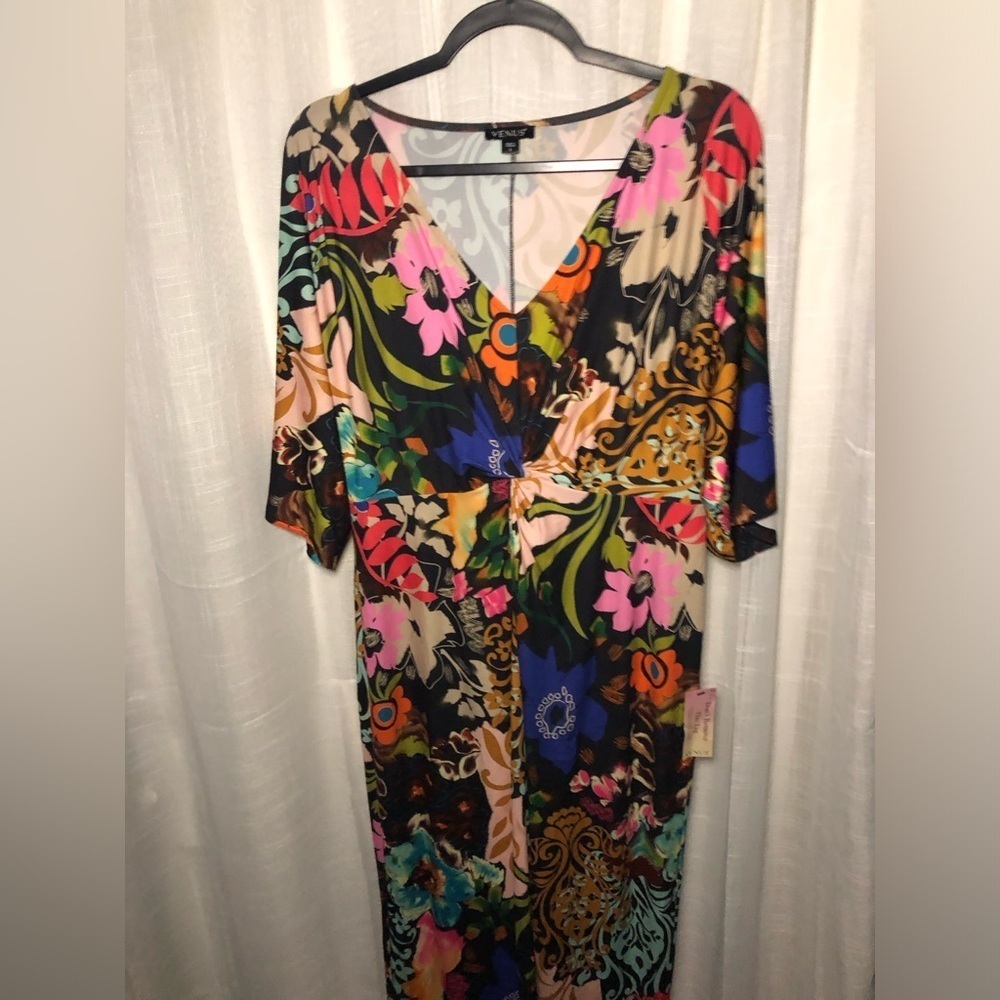 Floral Multicolor Maxi Dress Large - Picture 9 of 16